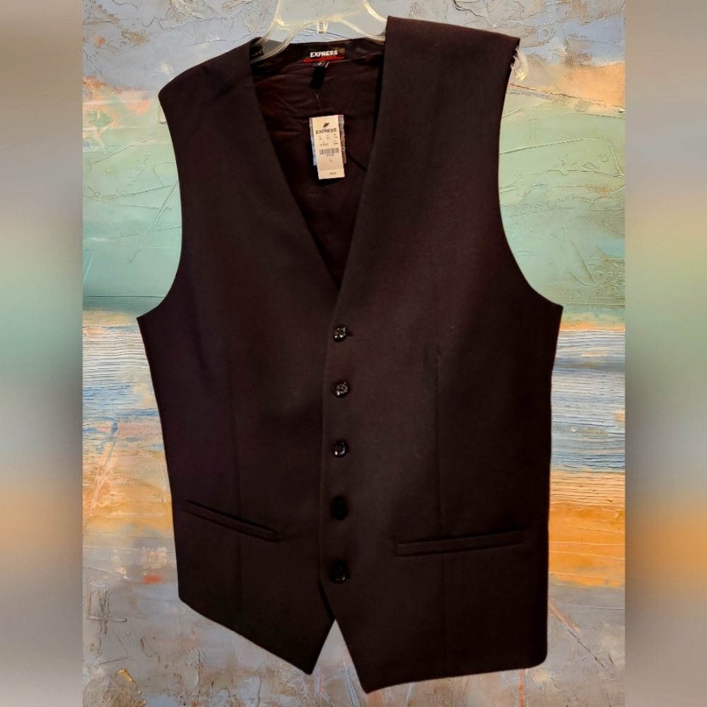 Mens Black Suite Vest